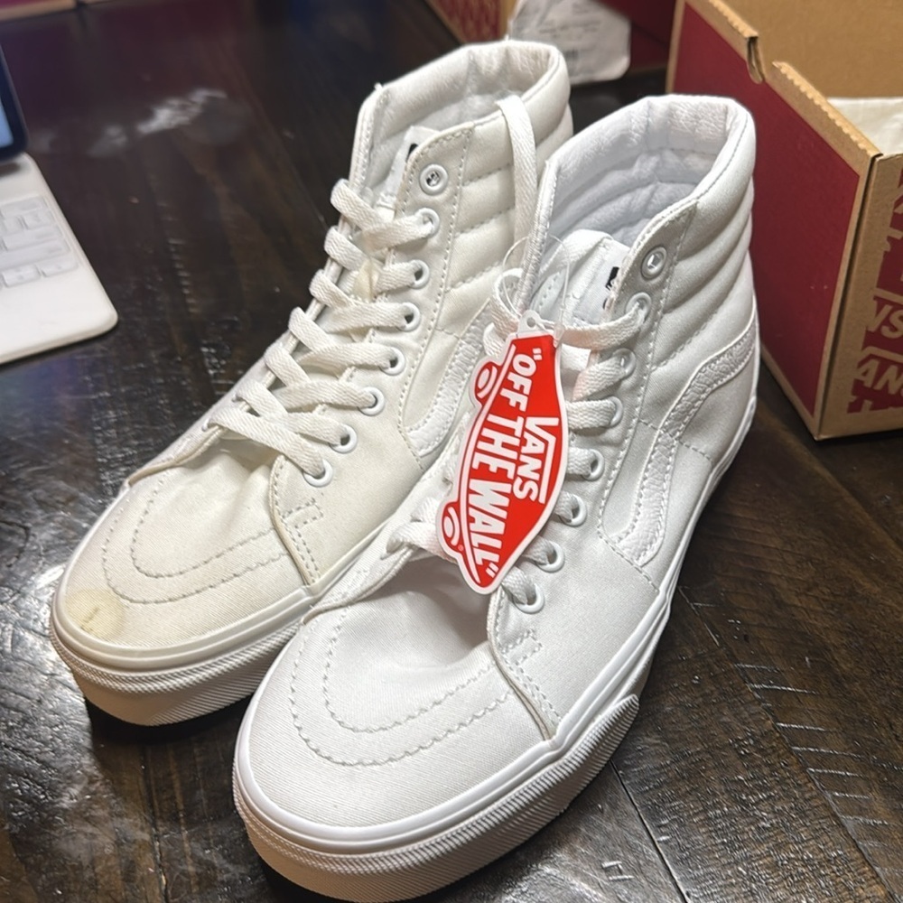 Vans Men's White High-Top Sneakers - Picture 8 of 8